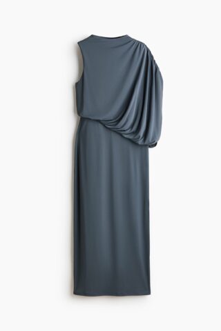 H & M - Gedrapeerde maxi-jurk - Donkergrijs