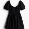 H & M - Katoenen bubble-hemjurk - Zwart