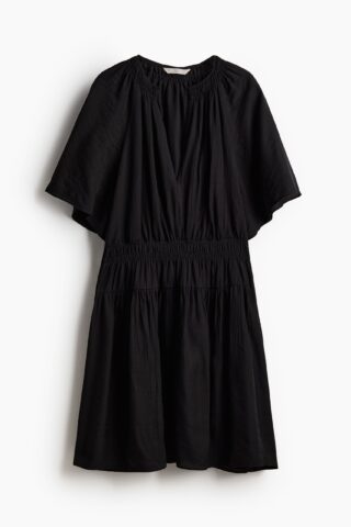 H & M - Jurk met smokwerk - Zwart