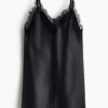 H & M - Strappy jurk met kant - Zwart