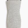 H & M - Ribgebreide bandeaujurk - Wit/Gestreept