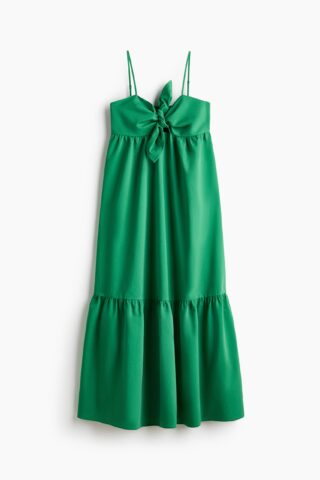 H & M - Volantjurk met strik - Groen