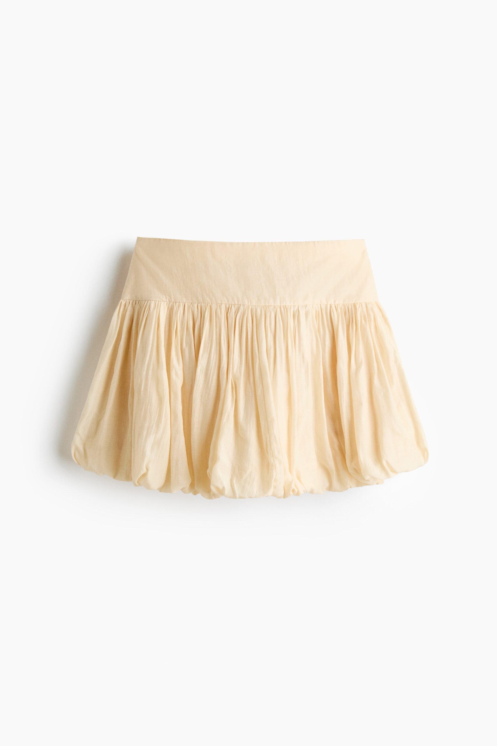 H & M - Bubble-hemrok van cupromix - Lichtgeel