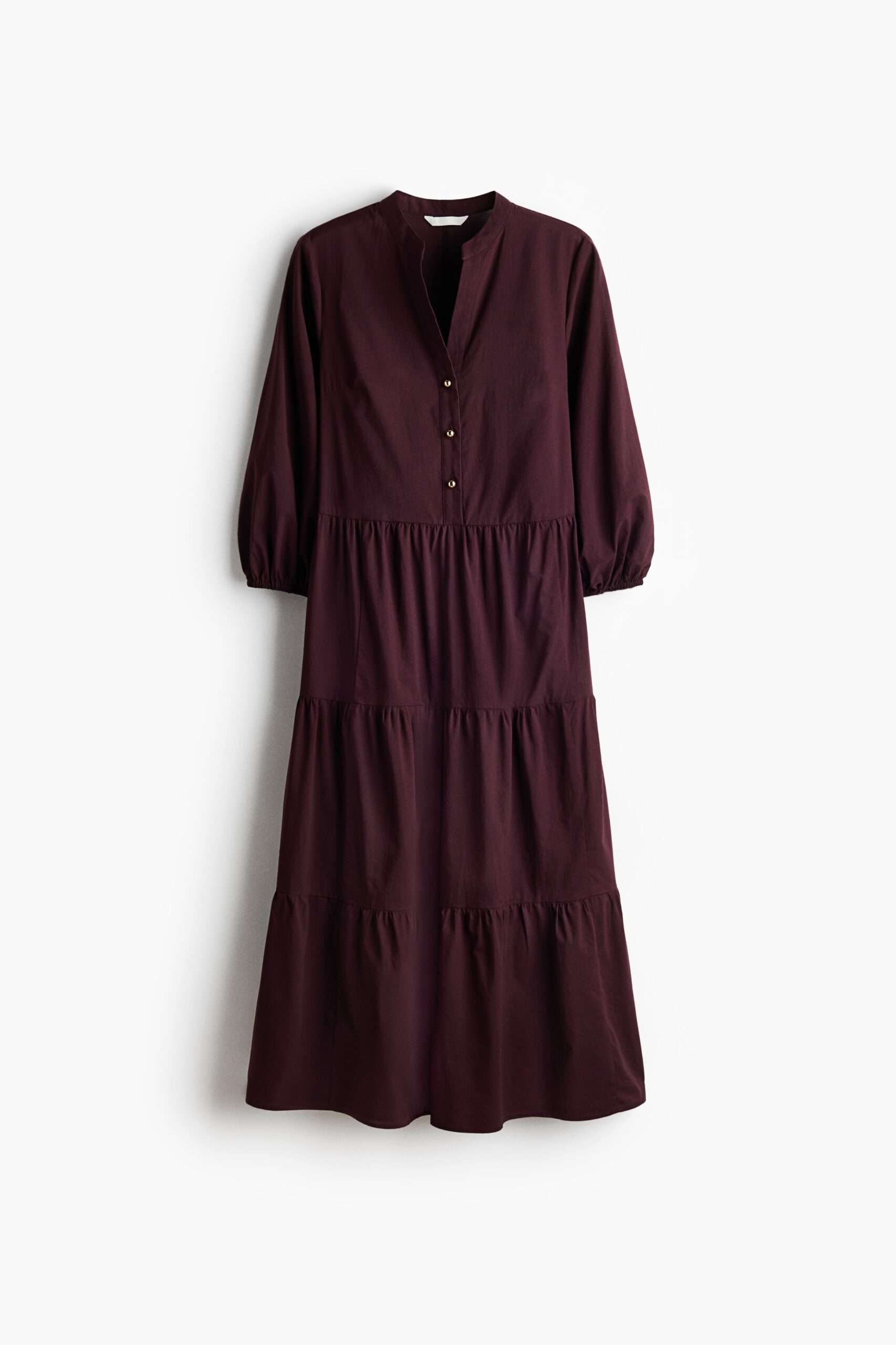 H & M - Halflange strokenjurk - Donkerpaars H & M - Halflange strokenjurk - Donkerpaars