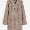 H & M - Double-breasted blazerjurk - Beige/Geruit