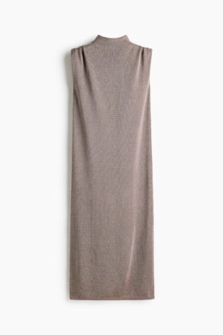 H & M - Glinsterende jurk - Dusty Taupe