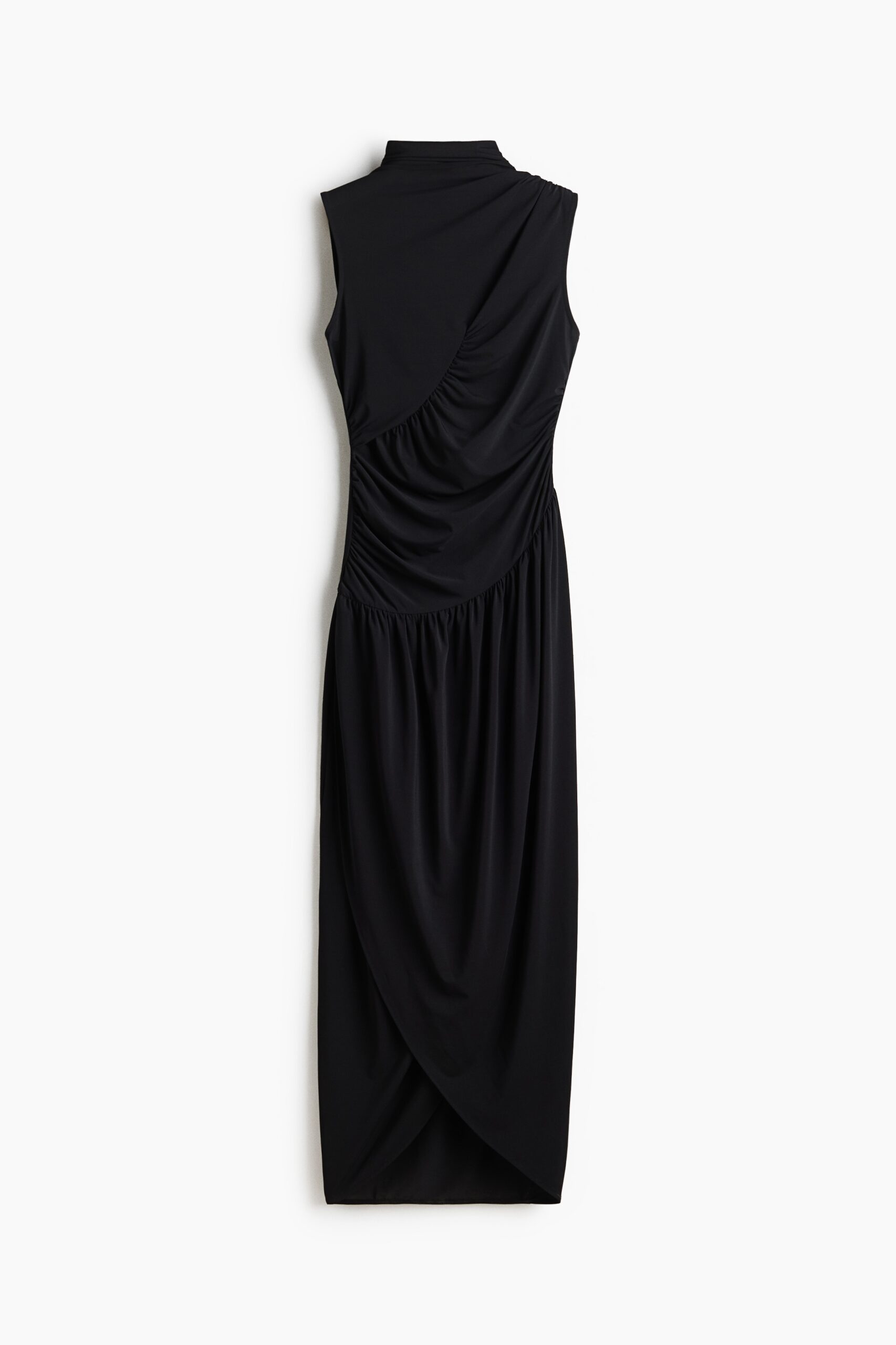 H & M - Gedrapeerde jurk met turtleneck - Zwart