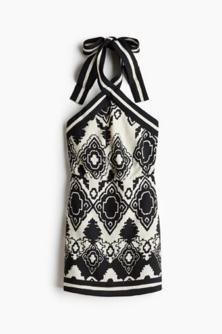H & M - Halterneck dress - Zwart/Dessin