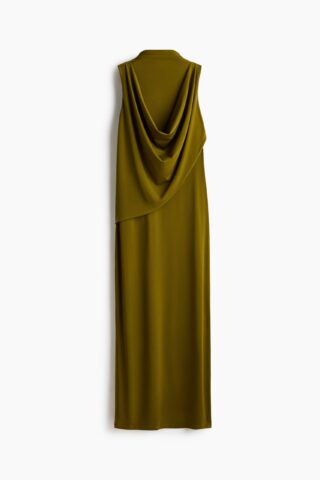 H & M - Gedrapeerde maxi-jurk - Olijfgroen