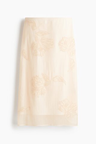H & M - Rok met kralenborduursel - Poederroze