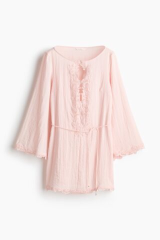 H & M - Jurk met kant - Poederroze