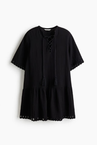 H & M - Katoenen tuniekjurk - Zwart