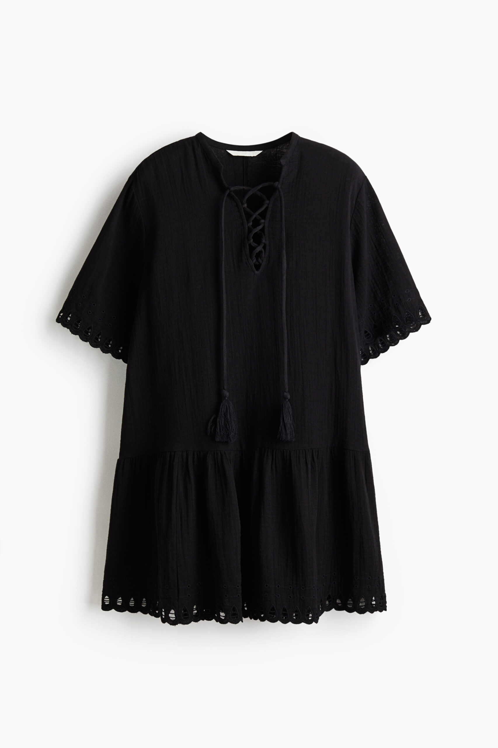 H & M - Katoenen tuniekjurk - Zwart
