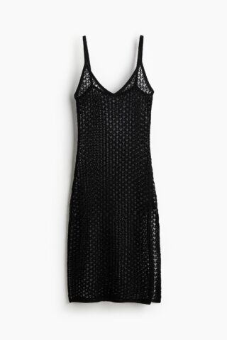 H & M - Ajourgebreide strandjurk - Zwart