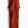 H & M - Bandeaujurk met geknoopt detail - Steenrood