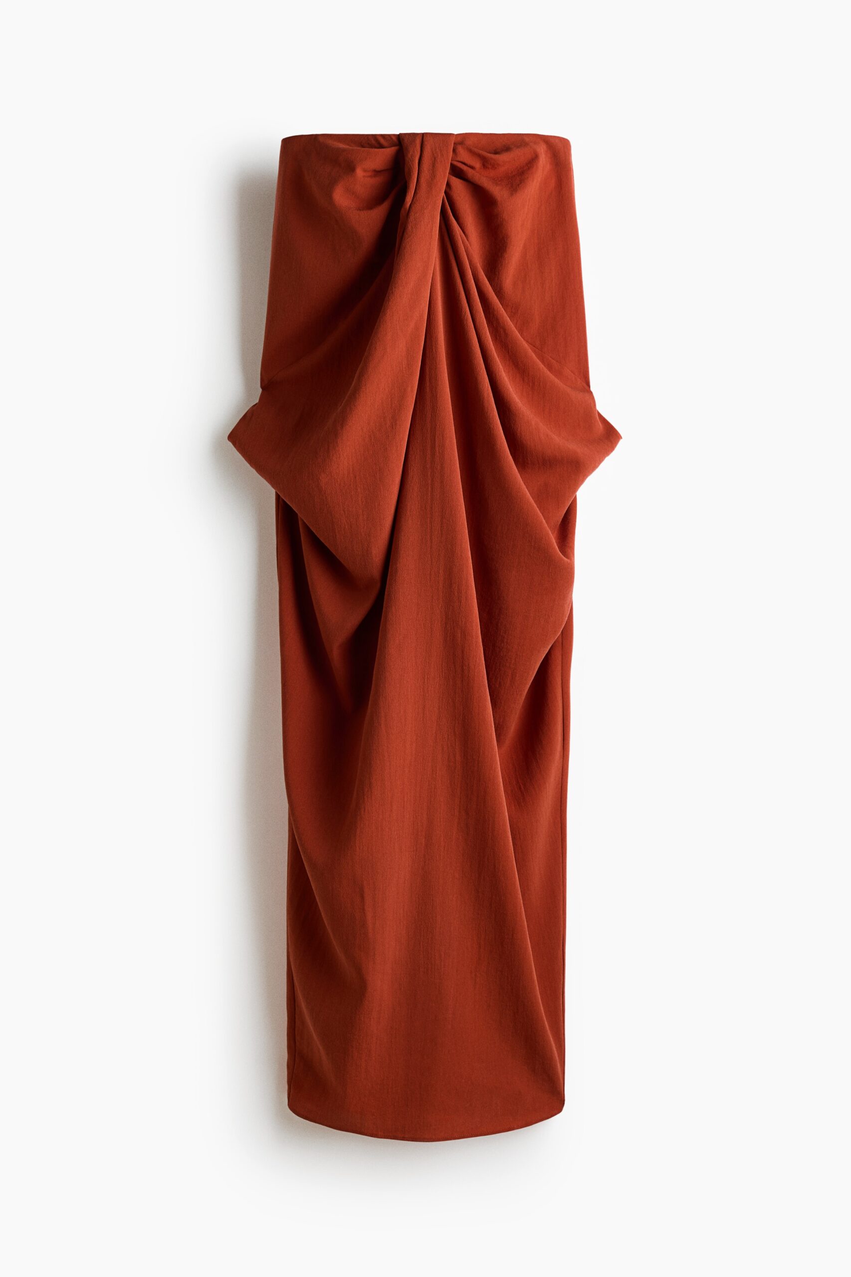 H & M - Bandeaujurk met geknoopt detail - Steenrood