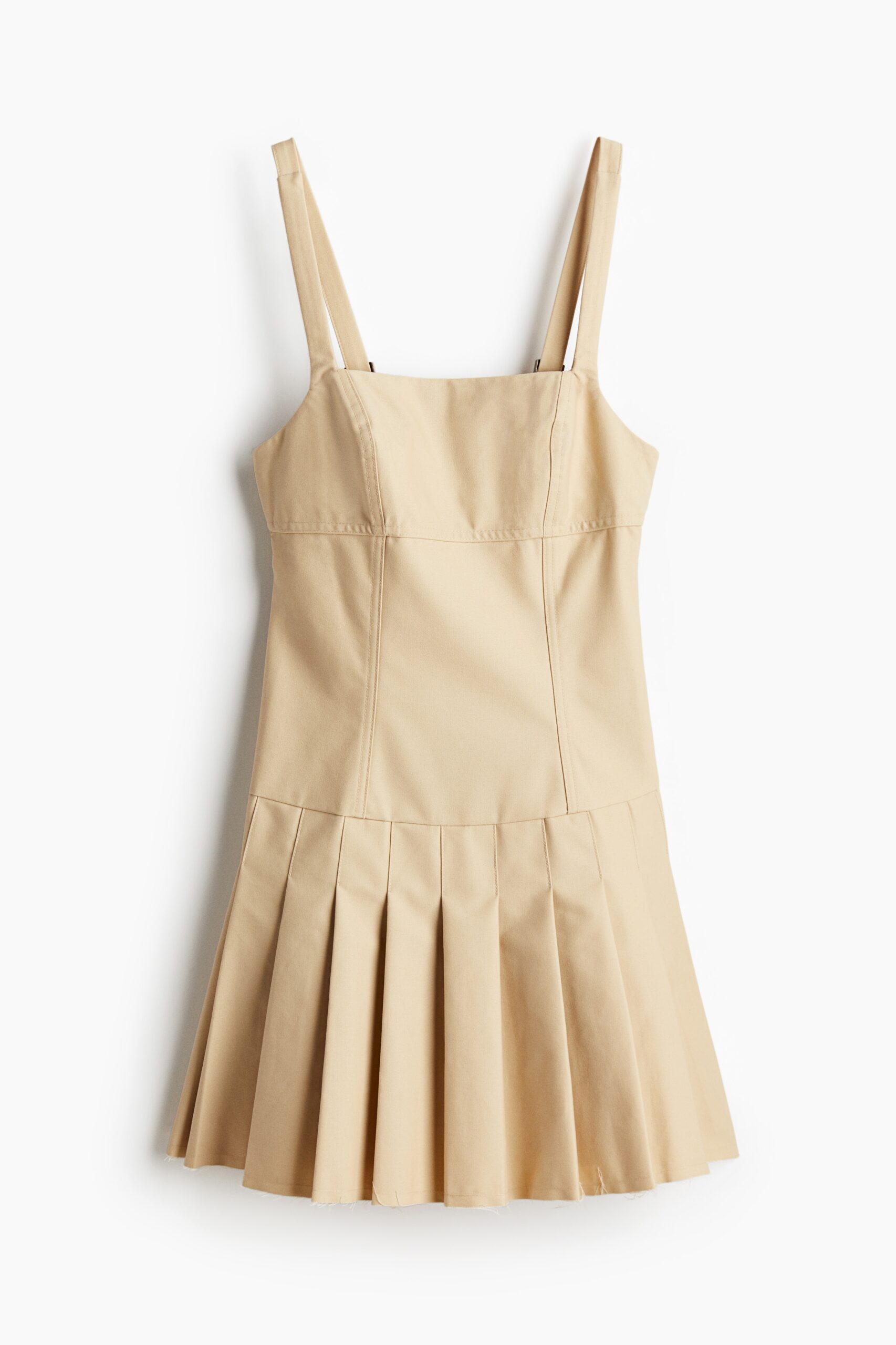 H & M - Low-backjurk met plooirok - Beige H & M - Low-backjurk met plooirok - Beige