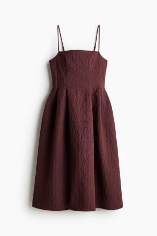 H & M - Jacquardgeweven jurk - Bordeauxrood