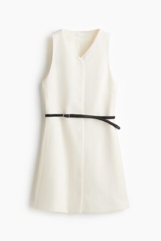 H & M - Jurk met ceintuur - Wit
