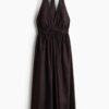 H & M - Katoenen halterjurk - Donkerbruin