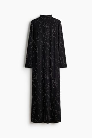 H & M - Maxi-jurk met kralenborduursel - Zwart