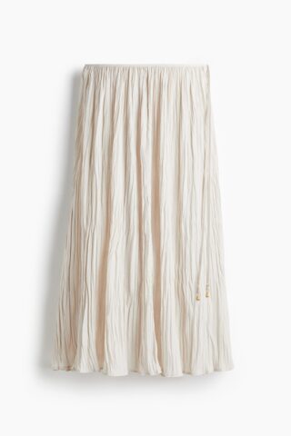 H & M - Twill rok van crinklekwaliteit - Lichtbeige