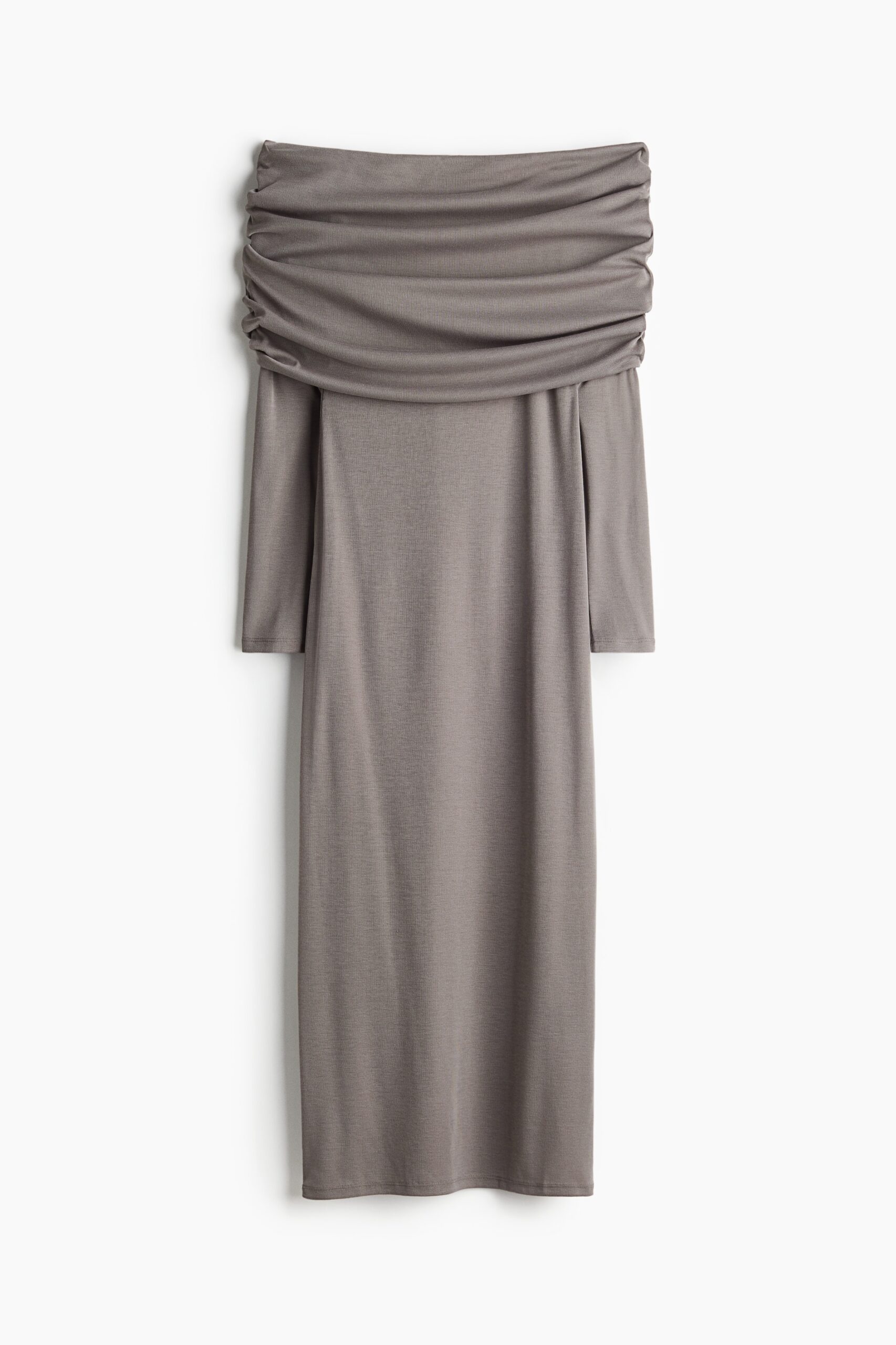 H & M - Off-the-shoulderjurk met omslag - Grijs H & M - Off-the-shoulderjurk met omslag - Grijs