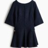H & M - Bouclé jurk - Marineblauw