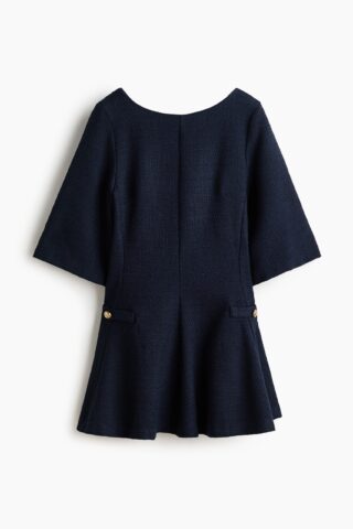 H & M - Bouclé jurk - Marineblauw