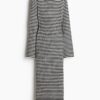 H & M - Ribgebreide bodyconjurk - Roomwit/Gestreept