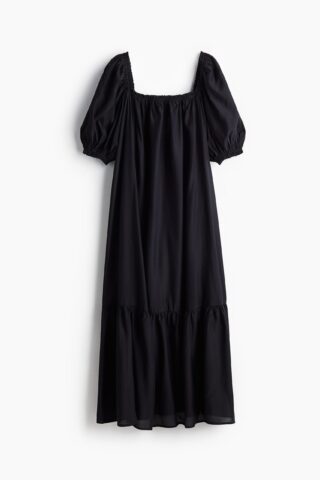 H & M - Maxi-jurk met vierkante hals - Zwart