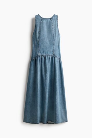 H & M - Denim jurk met uitlopende rok - Denimblauw