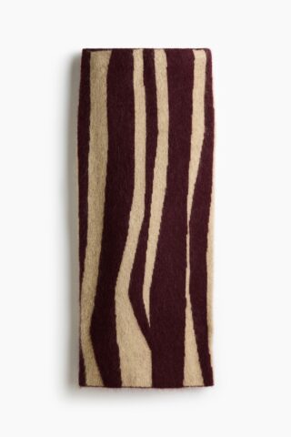 H & M - Jacquardgebreide rok van mohairmix - Bordeauxrood/Zebradessin