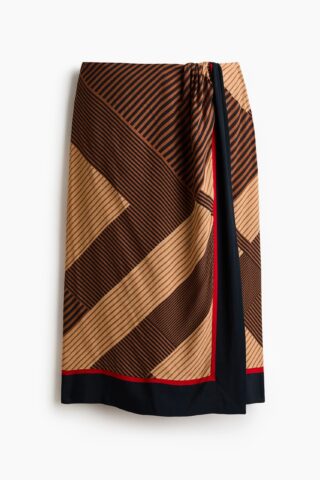 H & M - Overslagrok van viscose - Bruin/Dessin