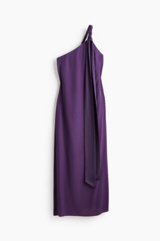 H & M - One-shoulderjurk met gevlochten detail - Paars
