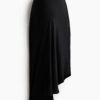 H & M - MAMA Asymmetrische satijnen rok - Zwart