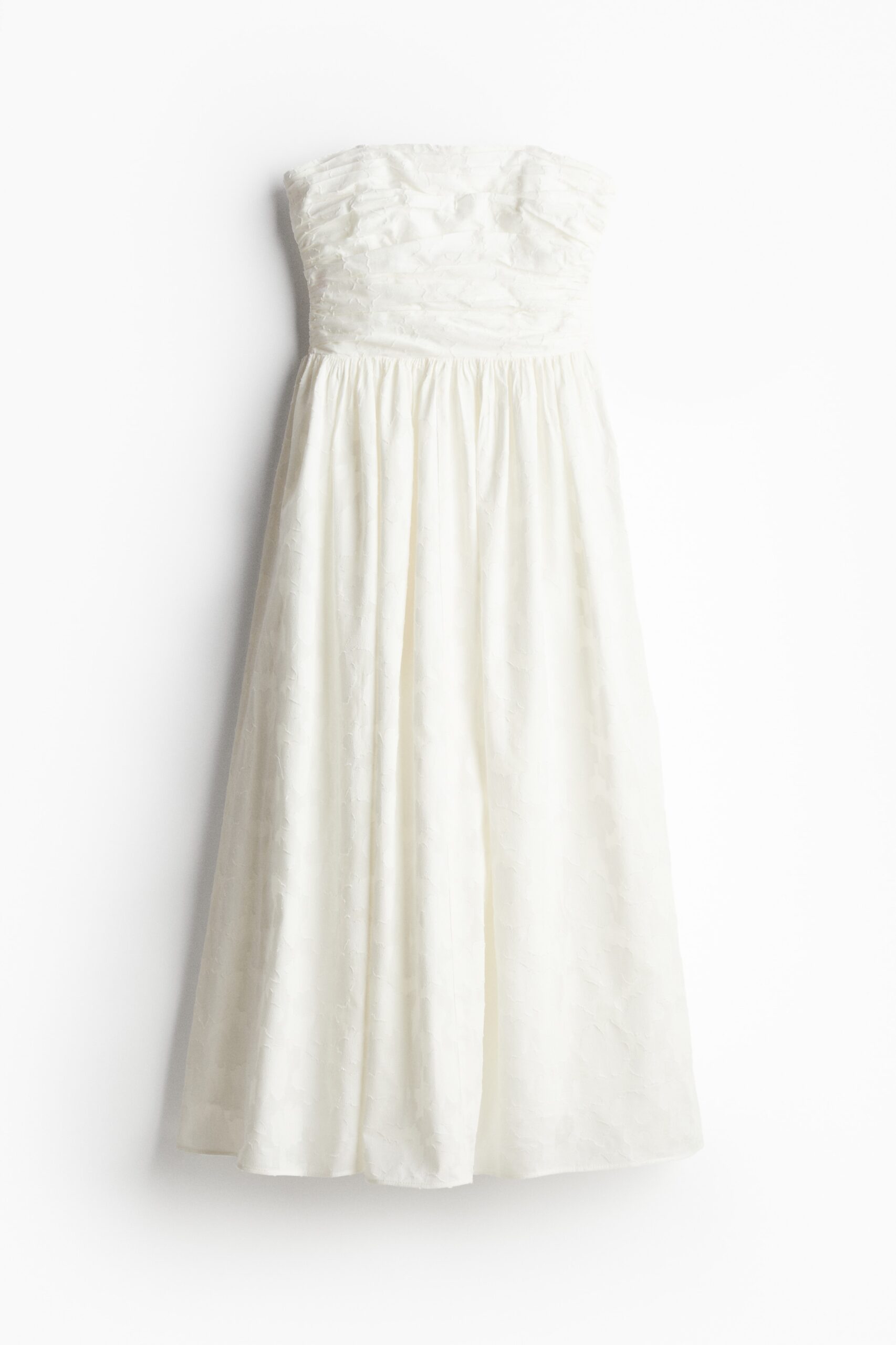 H & M - Jacquardgeweven bandeaujurk - Wit H & M - Jacquardgeweven bandeaujurk - Wit