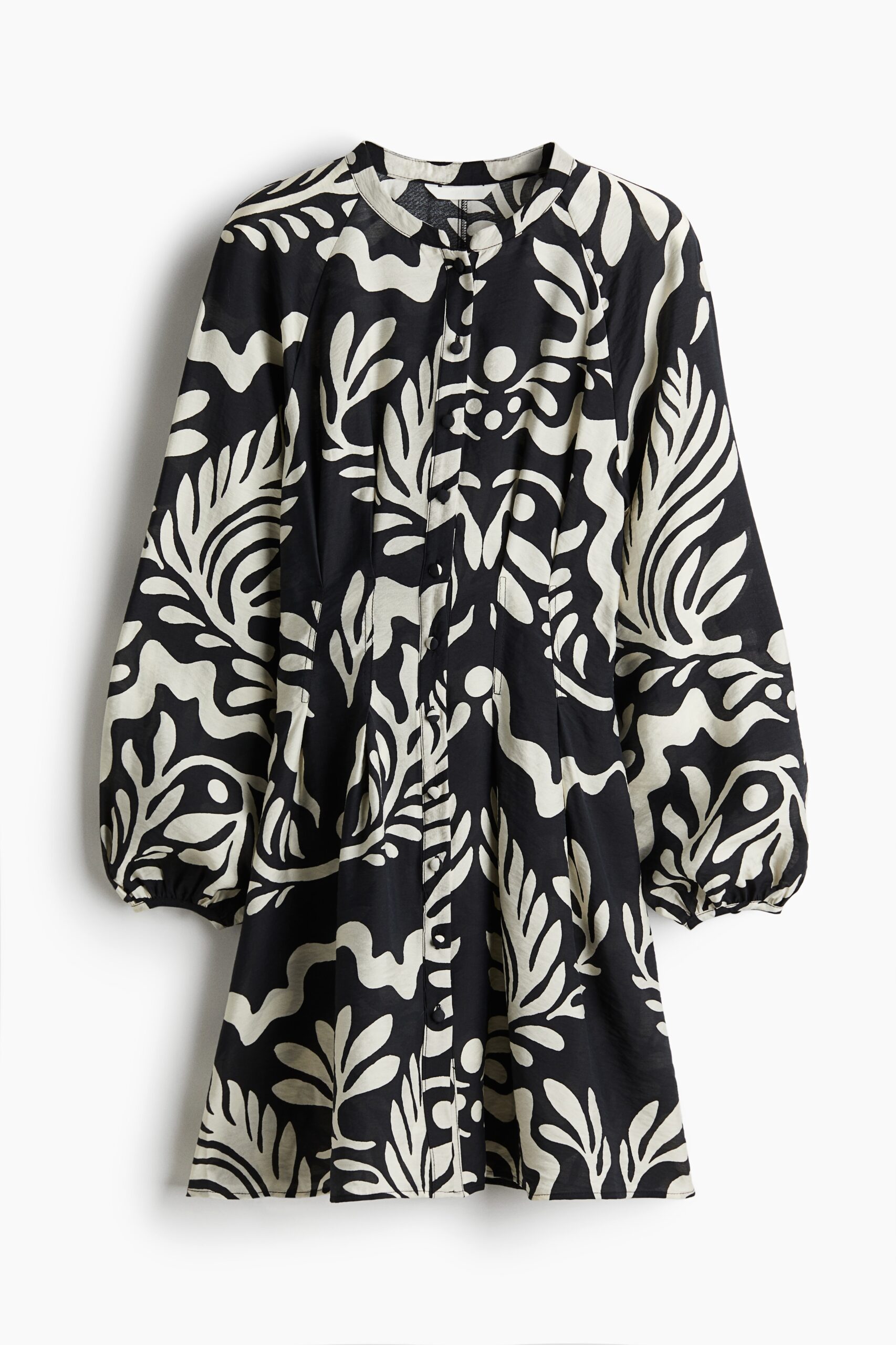 H & M - Getailleerde jurk - Zwart/Dessin H & M - Getailleerde jurk - Zwart/Dessin