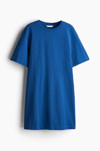 H & M - Getailleerde T-shirtjurk - Blauw