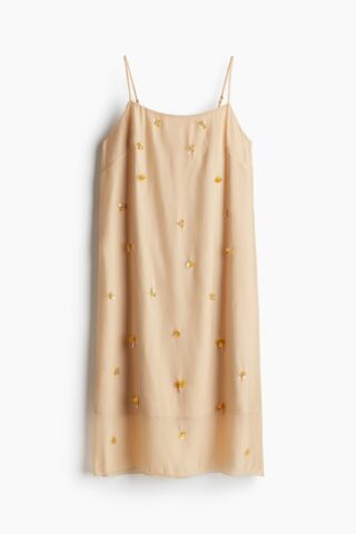 H & M - Gedecoreerde strappy jurk - Beige