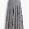 H & M - Plooirok - Zwart/Wit Gestreept