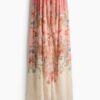 H & M - Bandeaujurk met A-linesilhouet - Roze/Bloemen