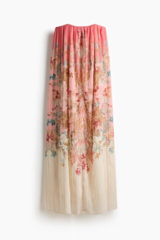 H & M - Bandeaujurk met A-linesilhouet - Roze/Bloemen