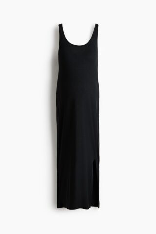 H & M - MAMA Geribde voedingsjurk - Zwart
