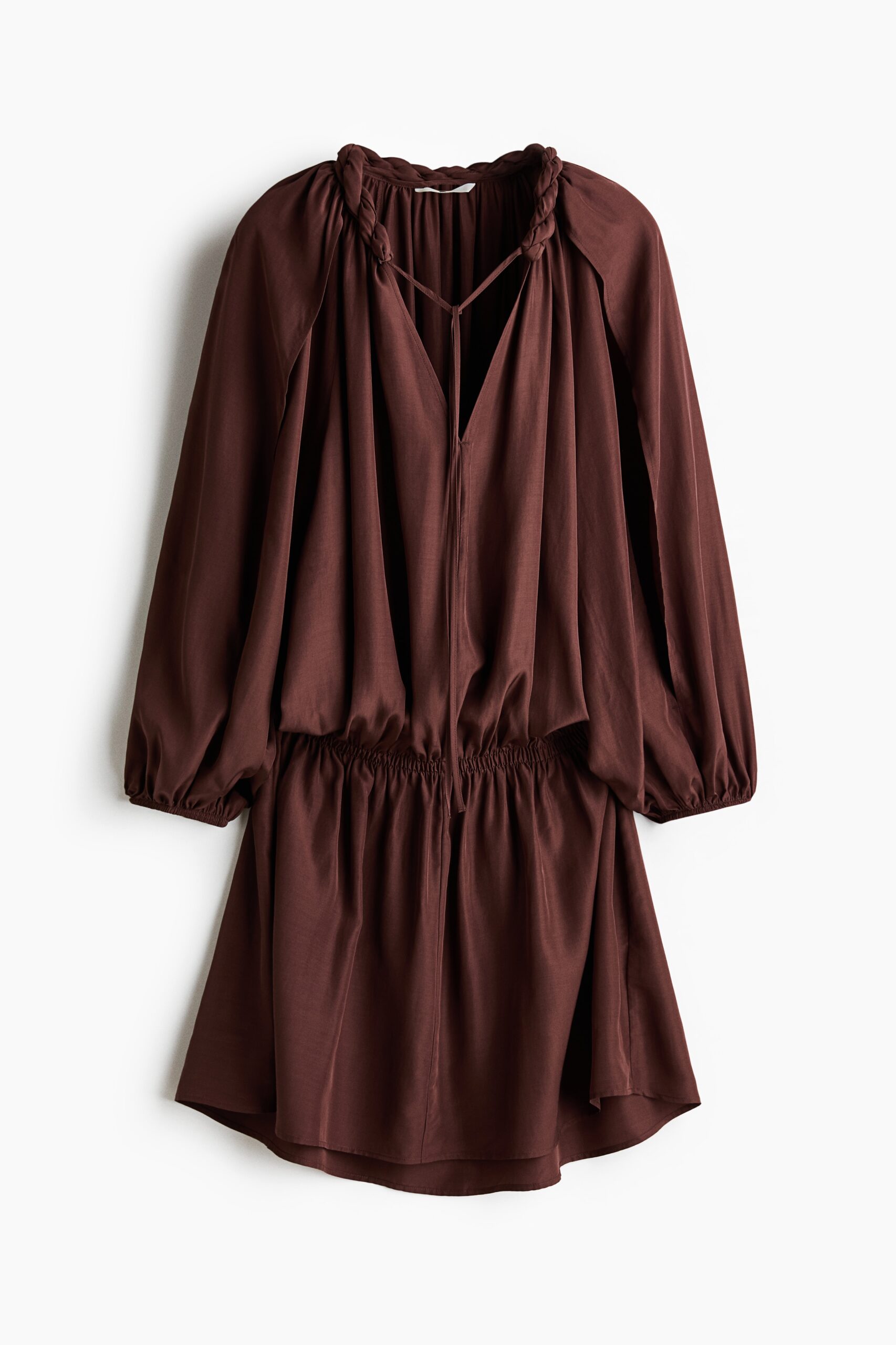 H & M - Tuniekjurk met gevlochten detail - Donkerbruin H & M - Tuniekjurk met gevlochten detail - Donkerbruin