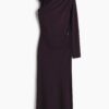 H & M - Gedrapeerde one-shoulderjurk - Donker Pruimenpaars