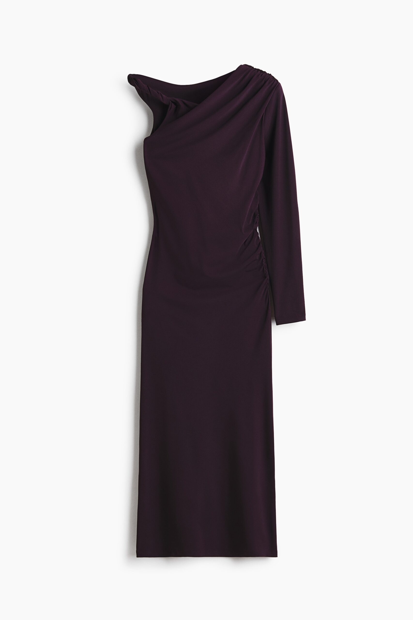 H & M - Gedrapeerde one-shoulderjurk - Donker Pruimenpaars H & M - Gedrapeerde one-shoulderjurk - Donker Pruimenpaars