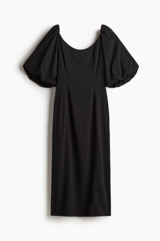H & M - Jurk met ballonmouwen - Zwart