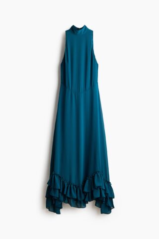 H & M - Maxi-jurk met volants - Donkerturkoois