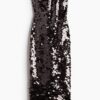 H & M - Bandeaujurk met pailletten - Zwart